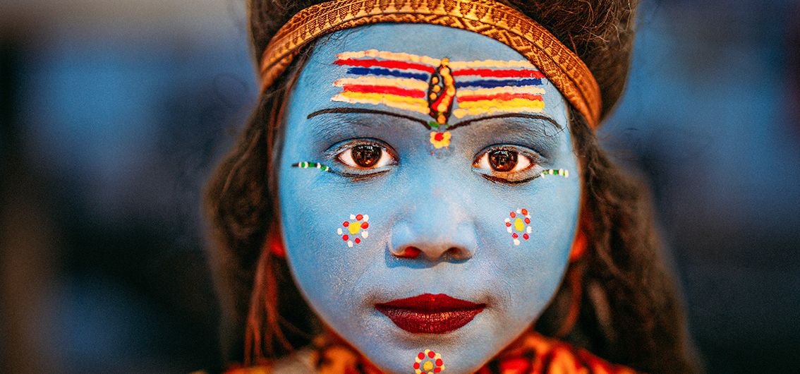 Hinduistische Gesichtsbemalung