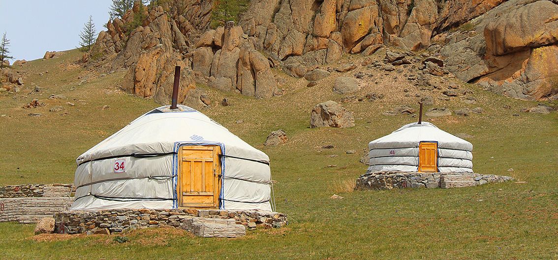Jurten in der Mongolei