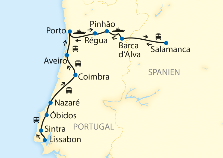 Karte Douro-Flusskreuzfahrt