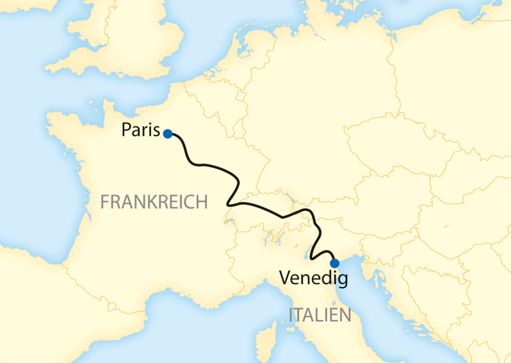 Karte_Venice Simplon-Orient-Express_Paris – Venedig_2269_2387_2022